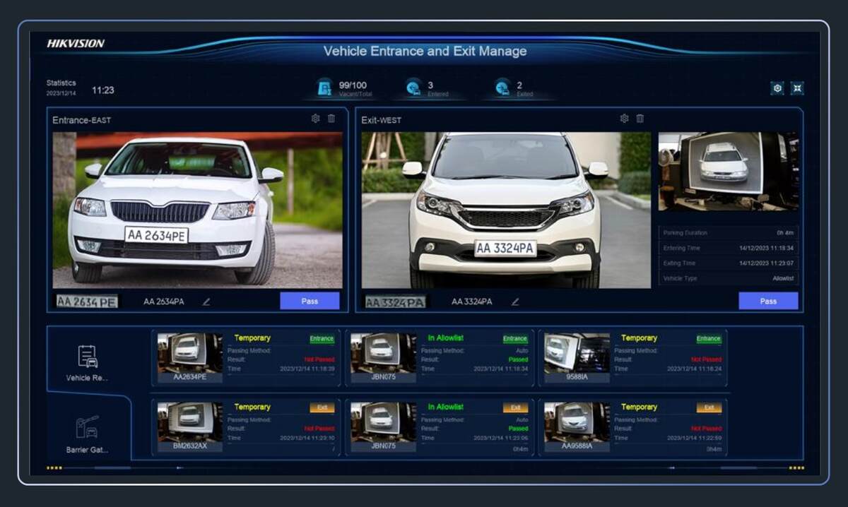 مدیریت پارکینگ با NVR 5.0 هایک ویژن